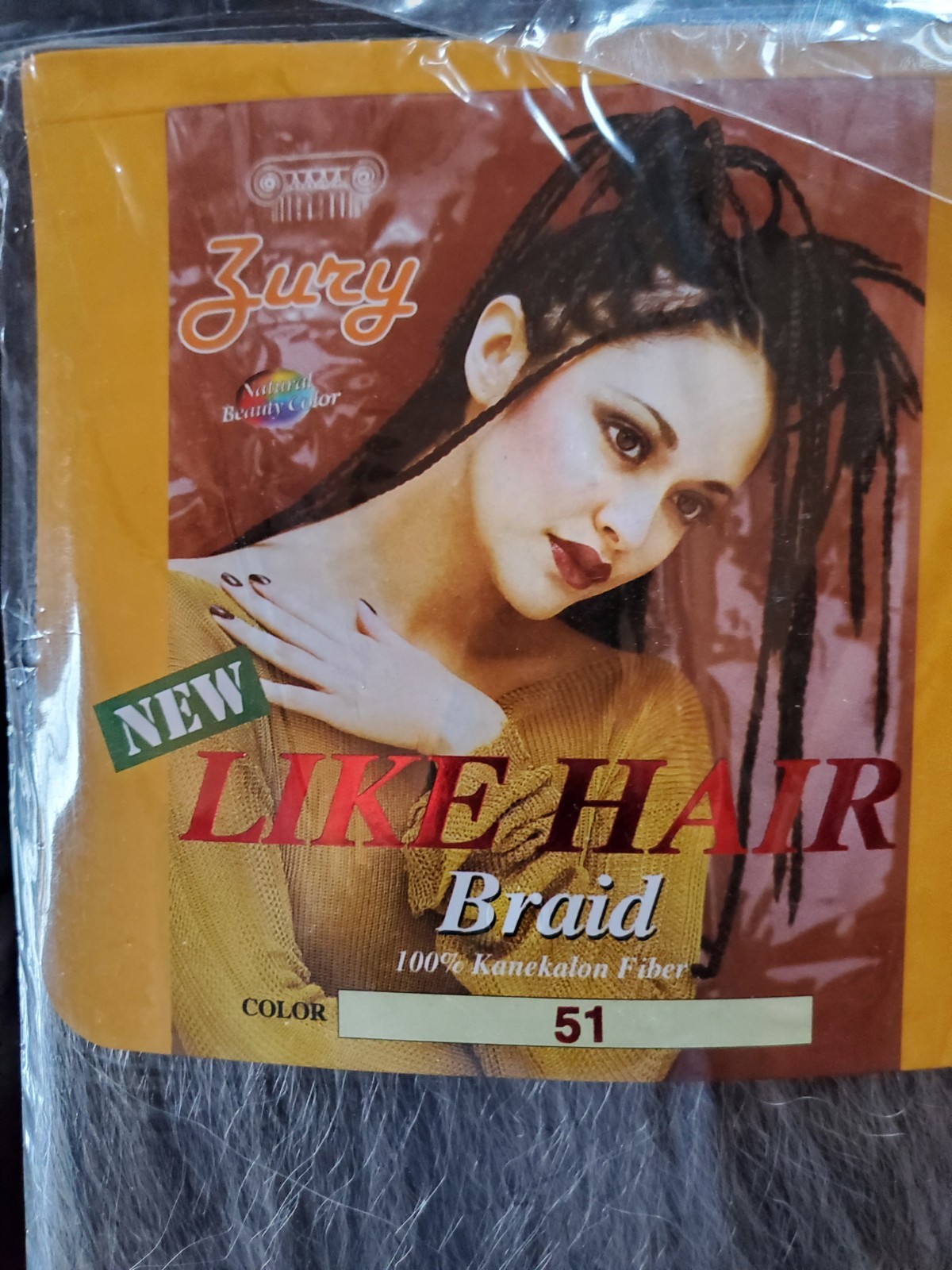4 Pack Zury 100% Kanekalon Like Hair 24″ wigs/braids/exts color “51” black/grey