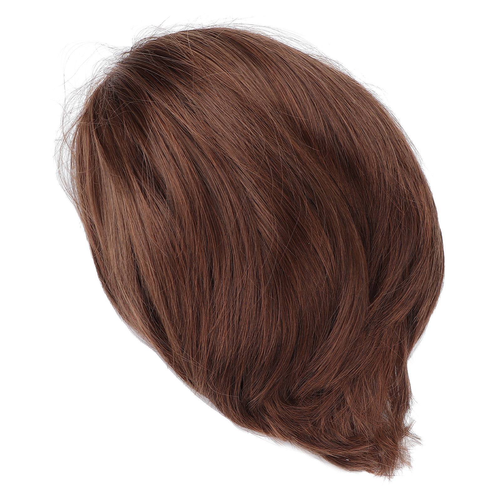 Men Short Light Brown Wig Male Short Straight False Hair Full Wig for Halloween