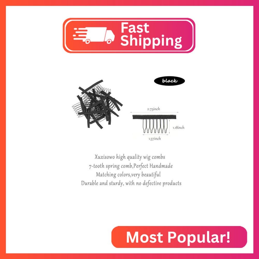 Xuxisowo 30 Pcs Wig Clips Wig Combs to Secure Wig 7-Teeth Wig Combs for Making W