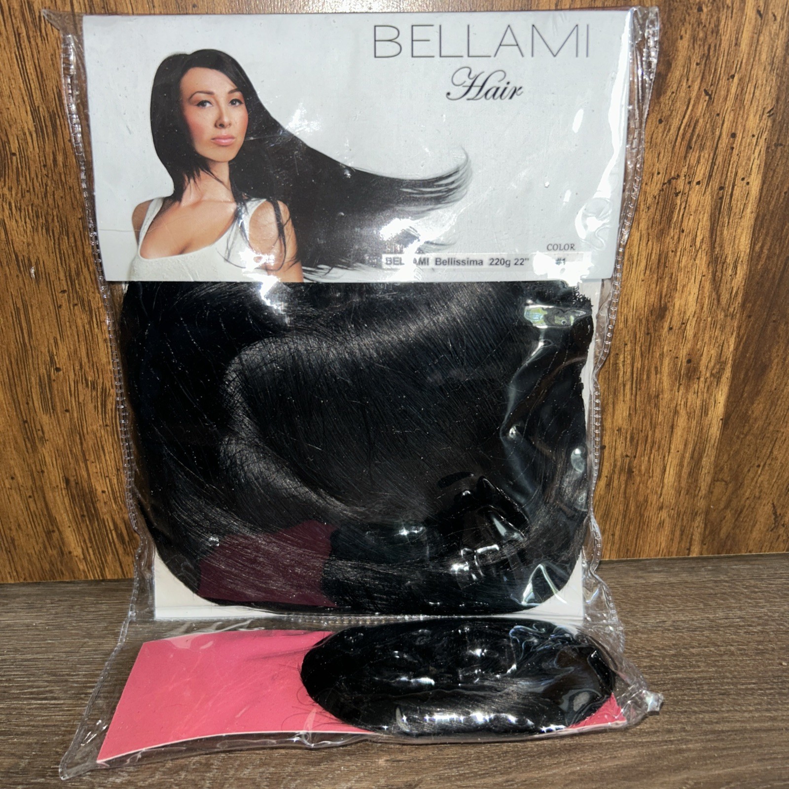 Sealed Bellami BELLISSIMA 220G 22” #1 Jet Black CLIP-IN HAIR EXTENSIONS