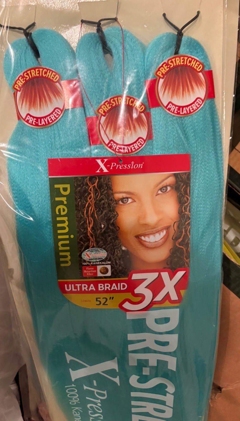 3Pack OUTRE Braids X-Pression 3X Ultra Pre-Stretched Braid 52″ Moody sky blue
