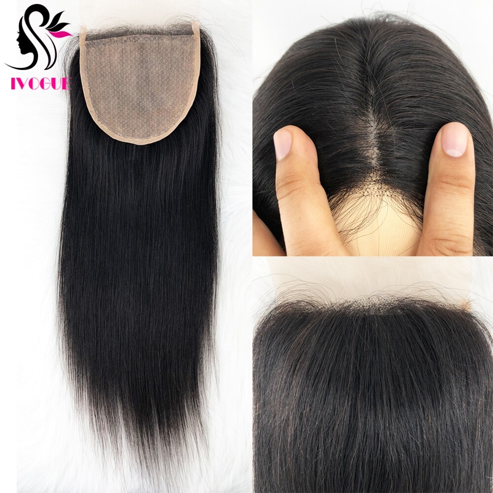 5″x5″ Silk Top Lace Closure Straight Remy Human Hair Silk Base Hair Piece Black