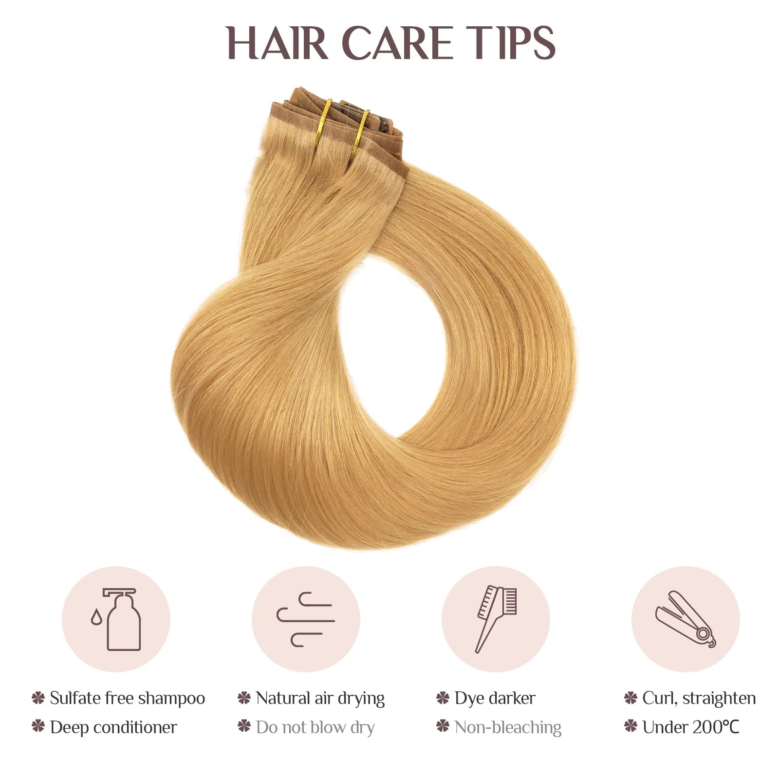 Maxita Seamless Clip In Hair Extensions Human Hair 7Pcs 110G 14 Inch Dirty
