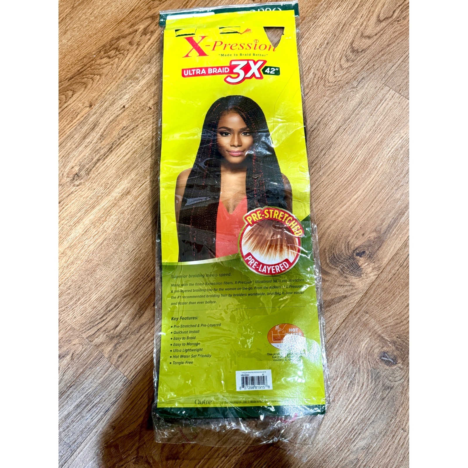 Outre X-Pression Ultra Braid 3X Pre-Stretched Braiding Hair 42 Inch Black 1