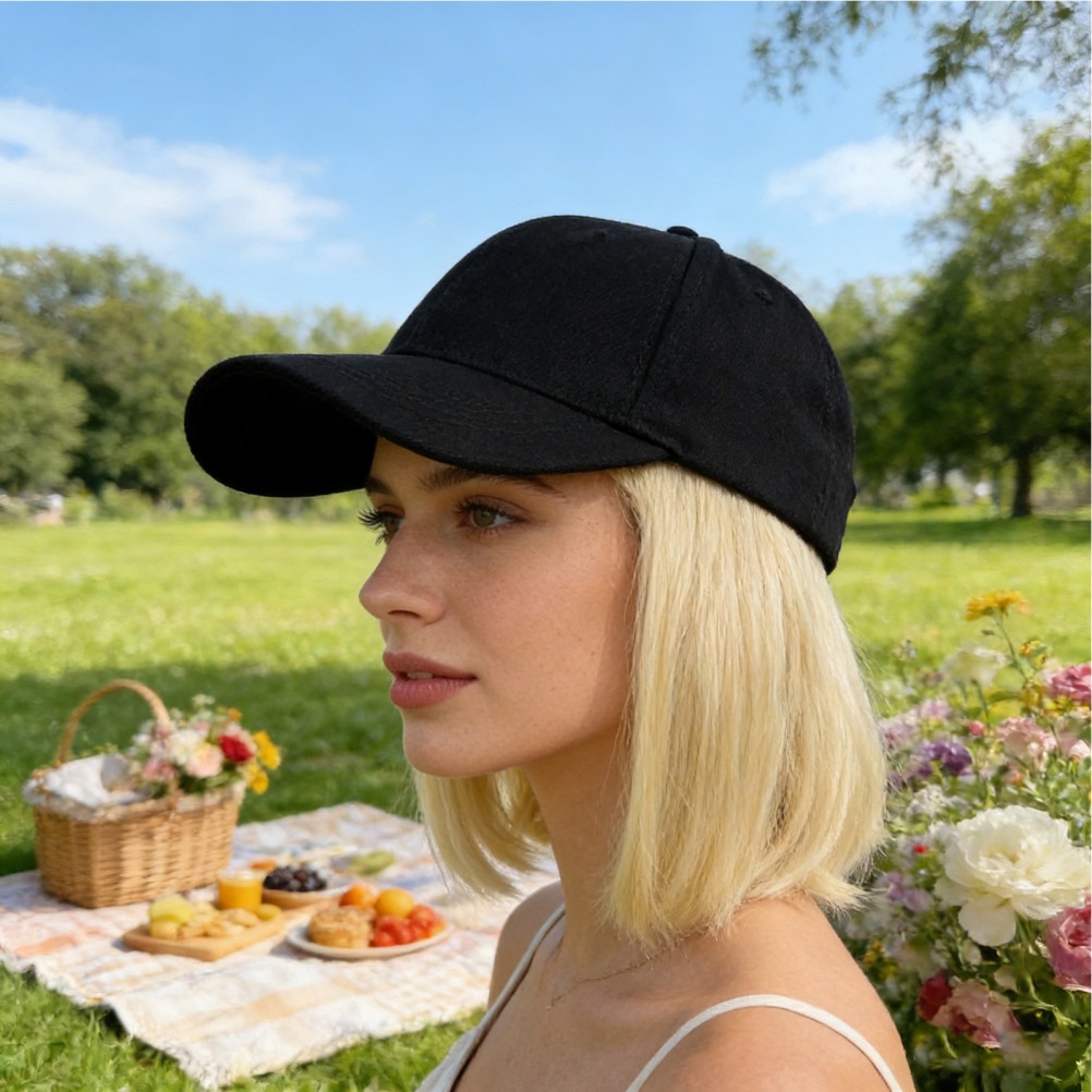 Cap with Hair for Women Decorative Sun Hat Baseball Caps Attached Wigs Casual