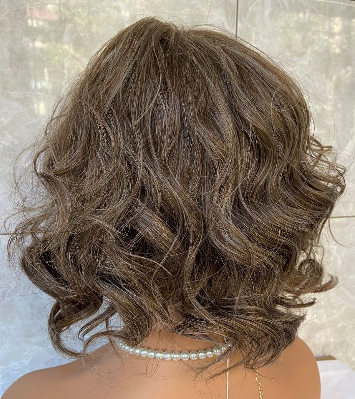 Sugar and Spice Light Ash Brown Frosted Curly Synthetic Hair Wigs Women Soft