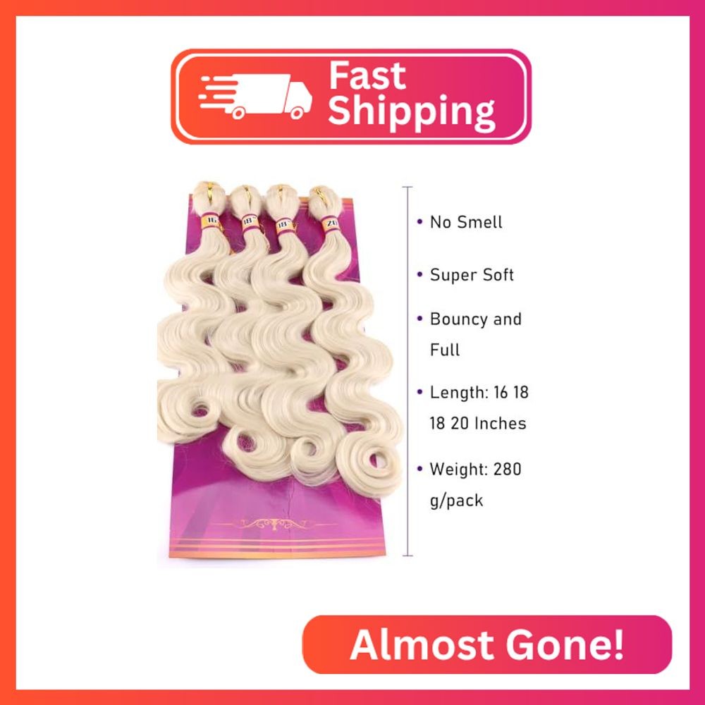 ZHENLISI Body Wave Synthetic Hair Bundles Honey Blonde Quick Weave Hair Tracks S
