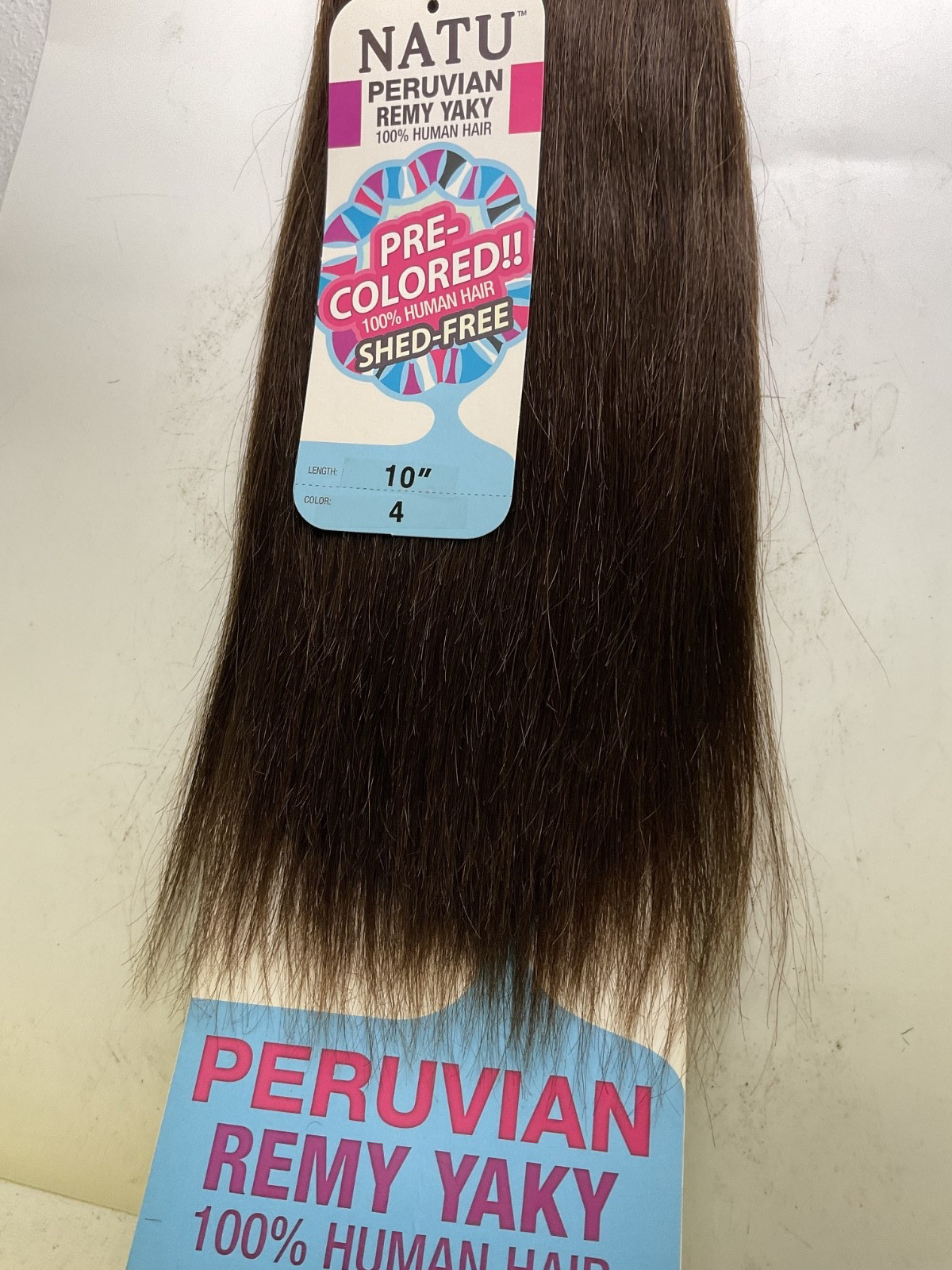 Shake-N-Go Natu Peruvian Remy Yaky 100% Human Hair 10″ Color: 4, 2 packs