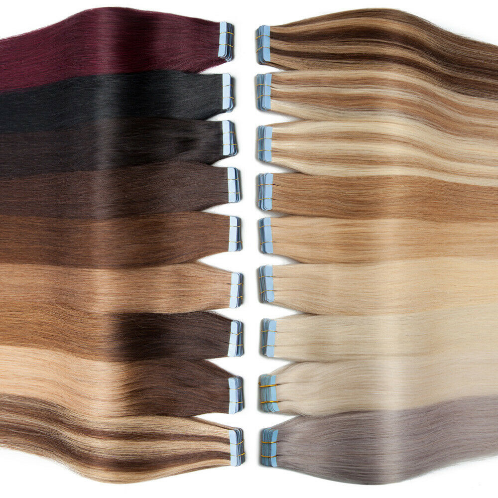 Invisible Tape in Human Hair Extensions Seamless Adhesive PU Skin Wefts RemyHair