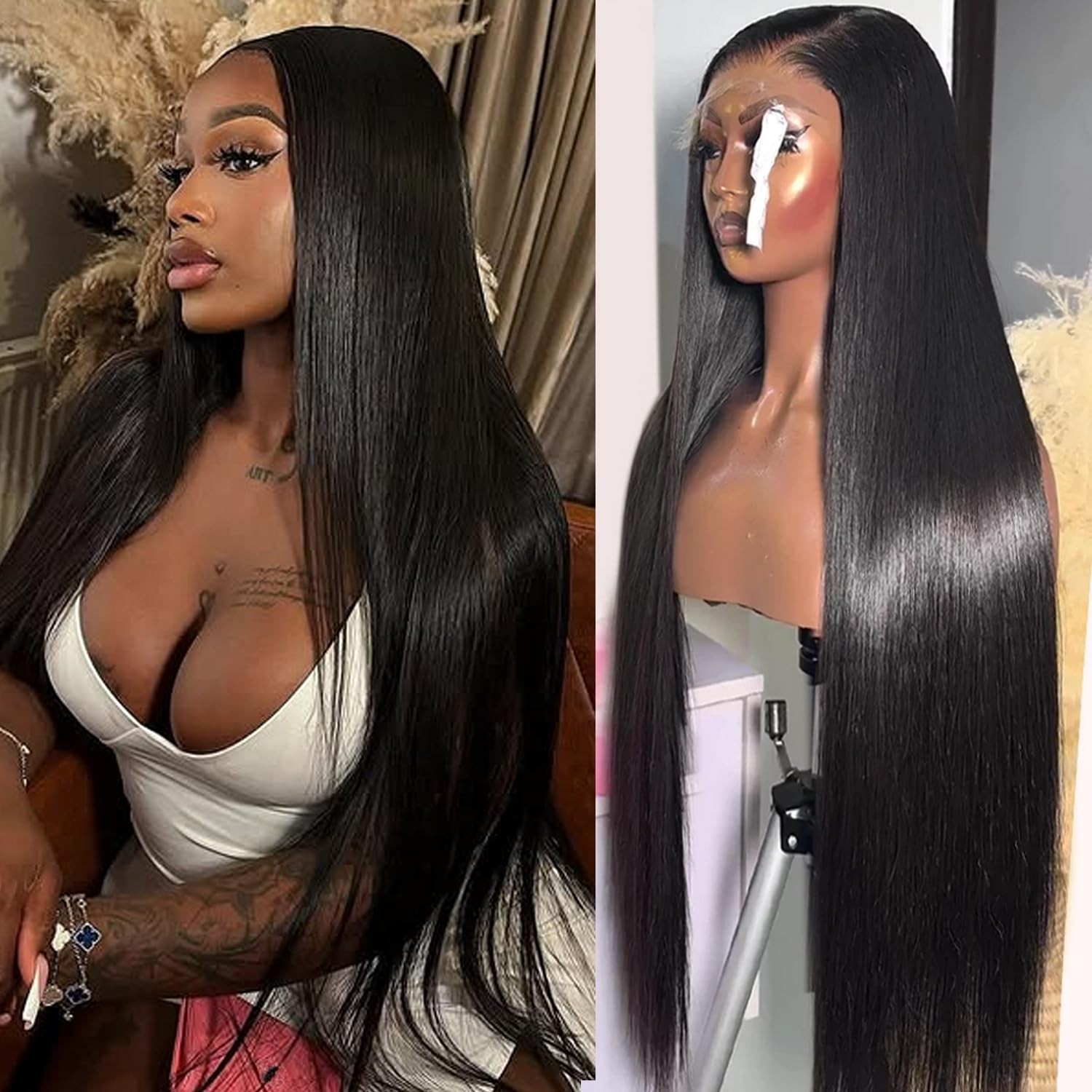 Lemoda 15A Lace Front Wigs Human Hair Straight Human Hair Wig 24 Inch Outlet
