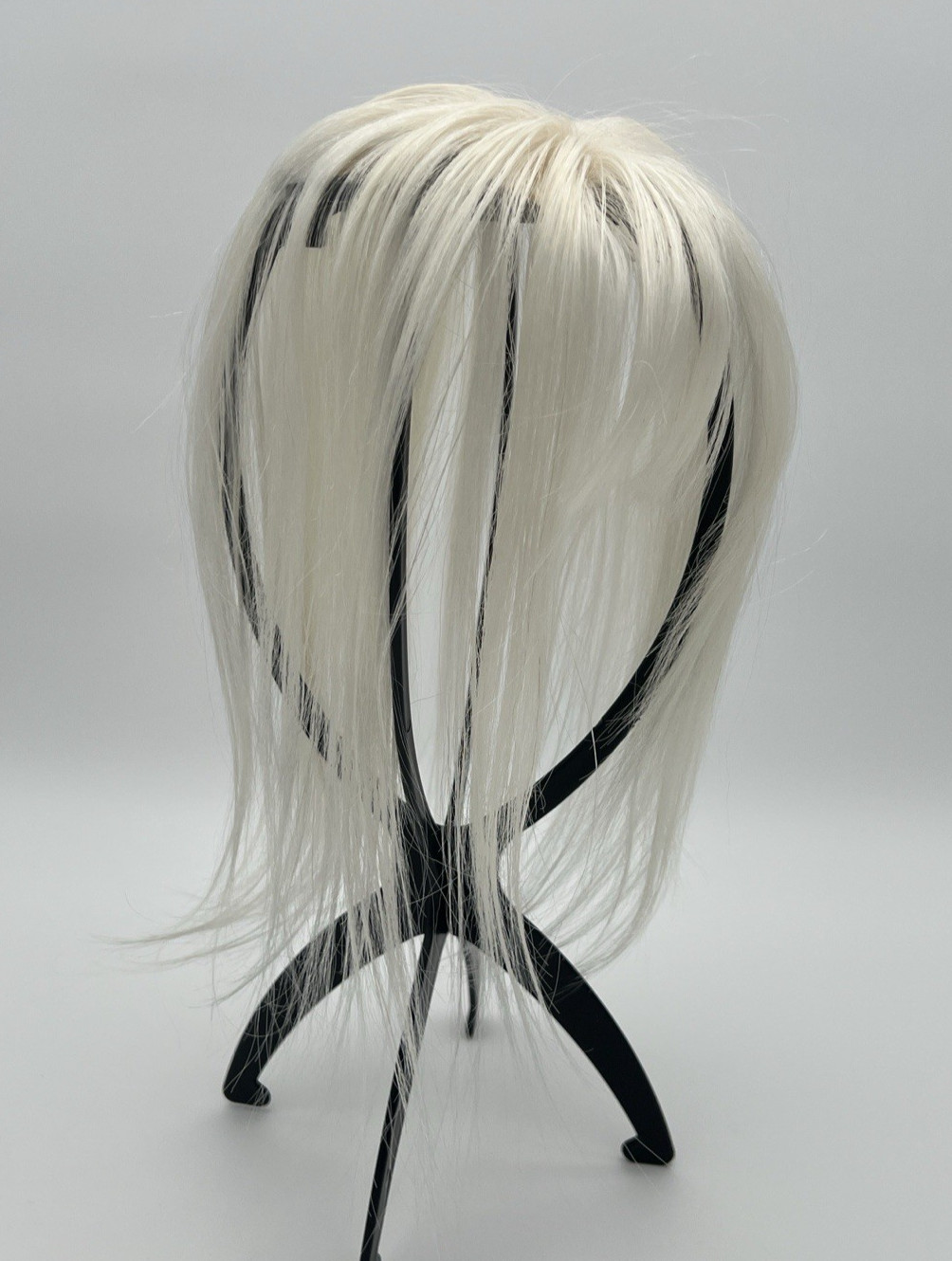 White Blonde 100% Human Hair 12in Women Hair Topper