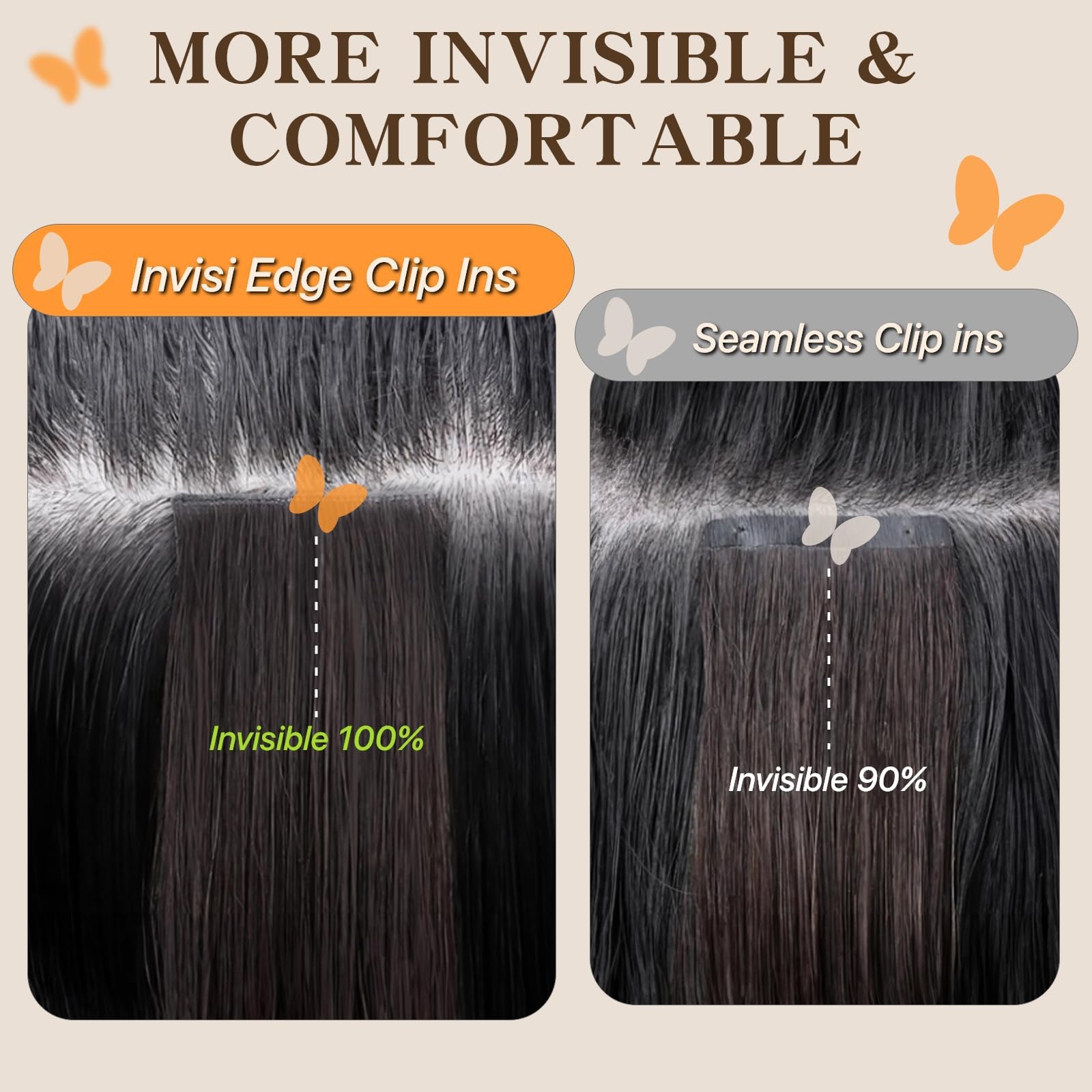 Tesshair Remy Human Hair Clip In Extensions Brown Straight 12 Inch 90G 7 Pcs
