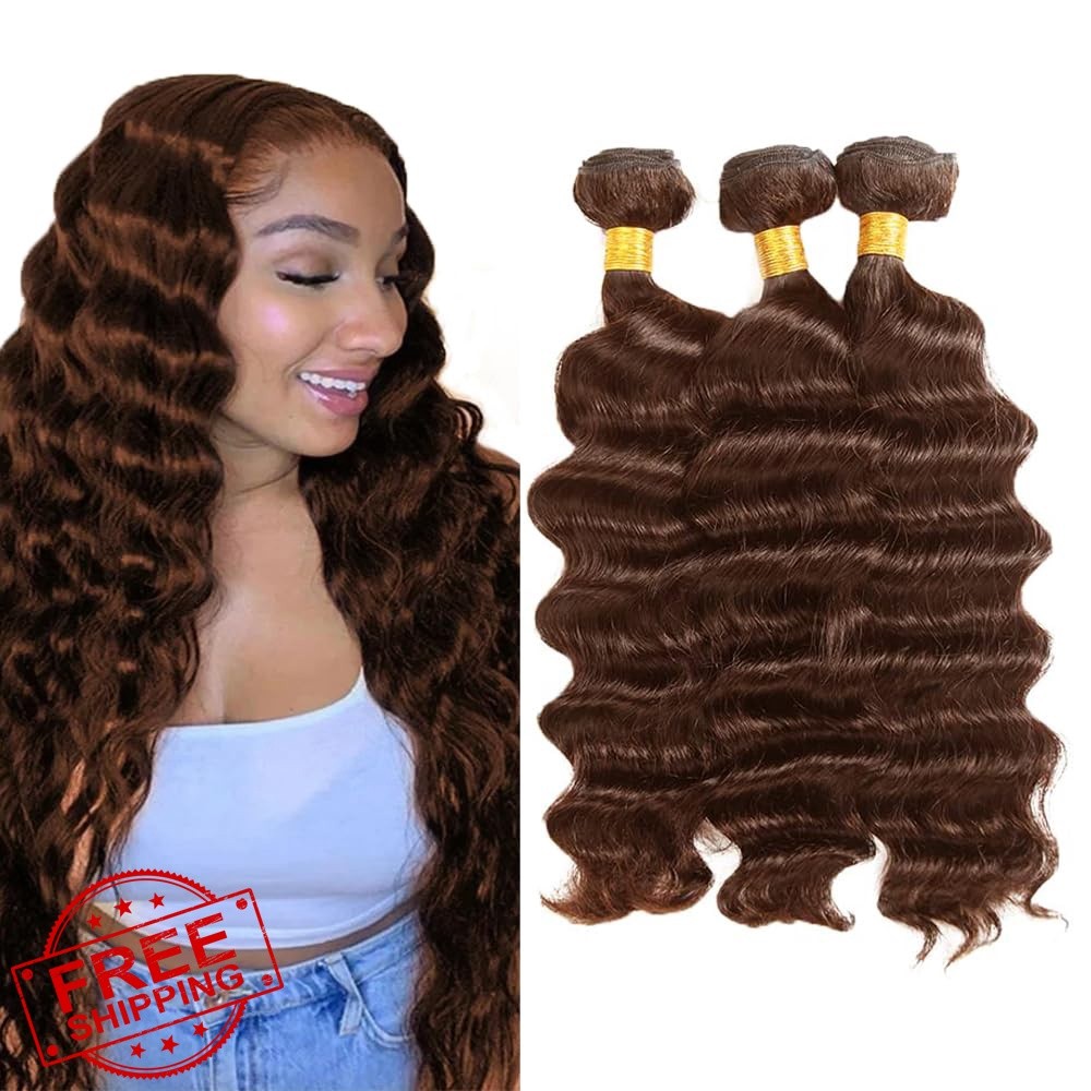 SeeGovie #4 Brown Deep Wave Bundles 30 32 34 Inch