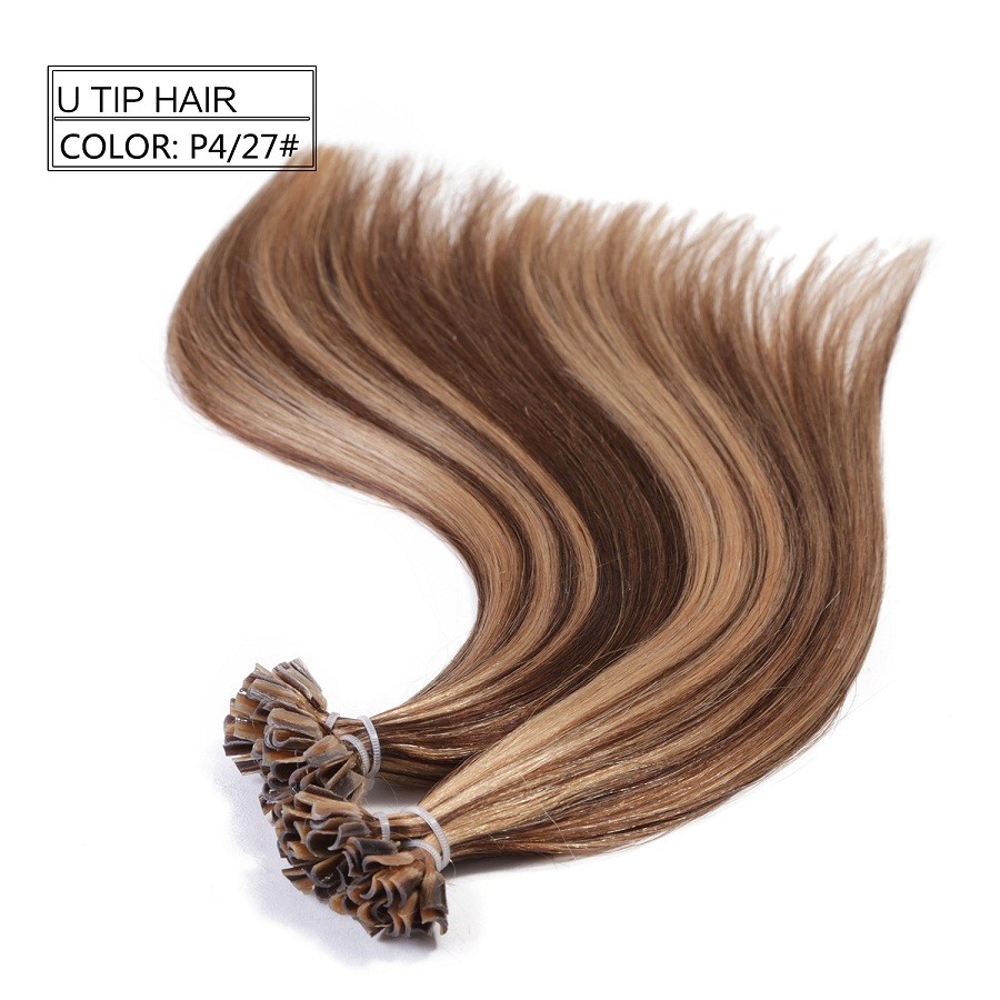 18-32Inch Blonde Keratin Pre Bonded Nail U Tip Glue Remy Human Hair Extensions