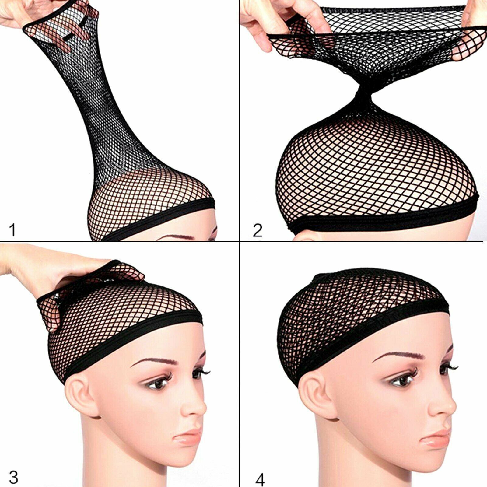 1pcs Deluxe Nylon Stocking Stretchy Wig Caps Light Coffee, Nude, Black, Beige