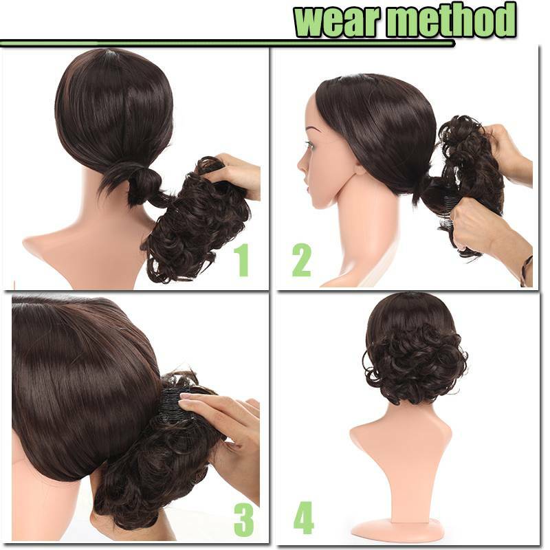 100% Thick Natural Updo Claw Clip in Messy Bun Hair Piece Extension Comb Wedding