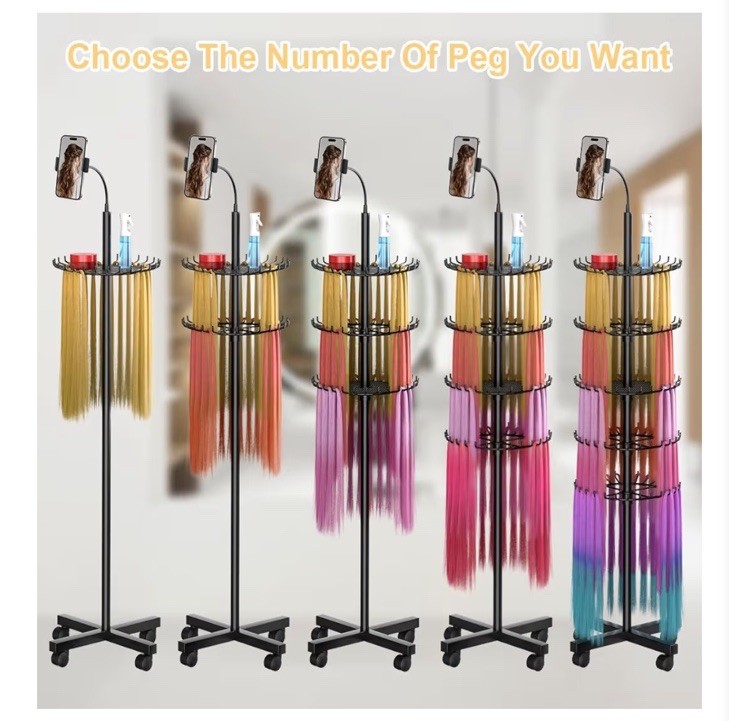 VIFOCUPY – Braiding Hair Rack Standing Hair Extension Holder – 140 Pegs
