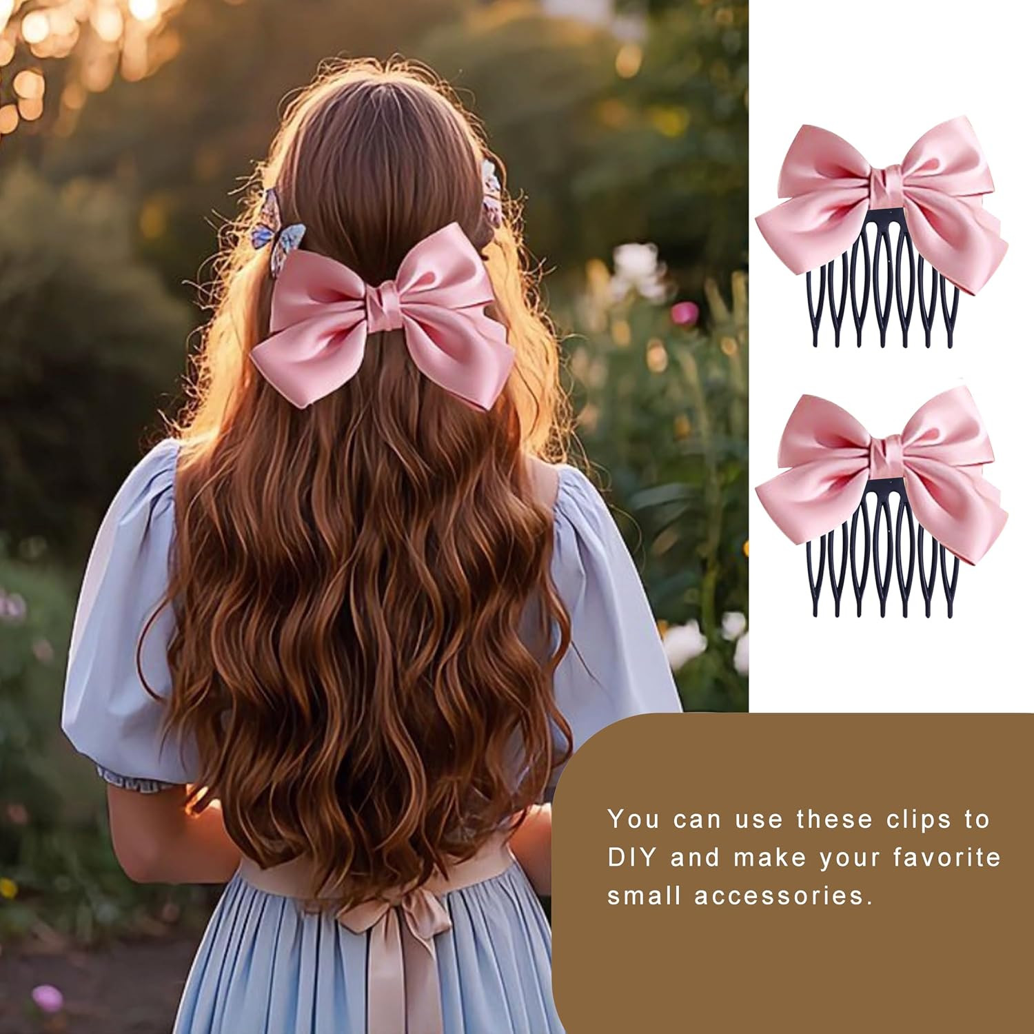 50 PCS Hair Clip Combs for Wigs – 7-Teeth Plastic Combs with Caps, Ideal