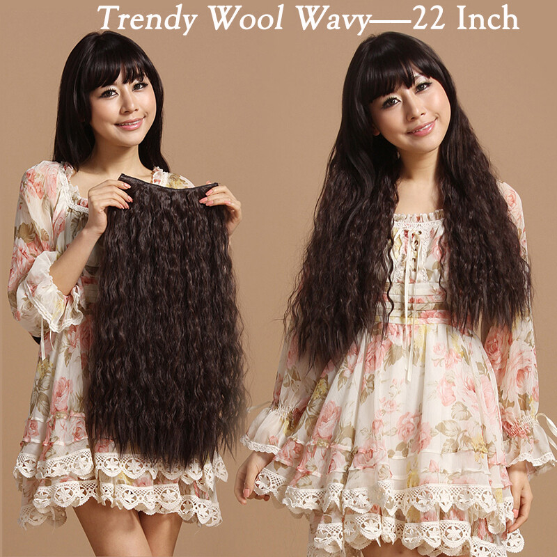 Extra Thick Long Curly Ombre One Piece Full Head Clip In Hair Extension As Human