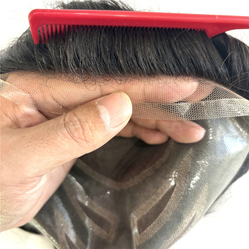 Mens Toupee Hair Replacement System Lace Front Mono Human Hair Pieces Versalite