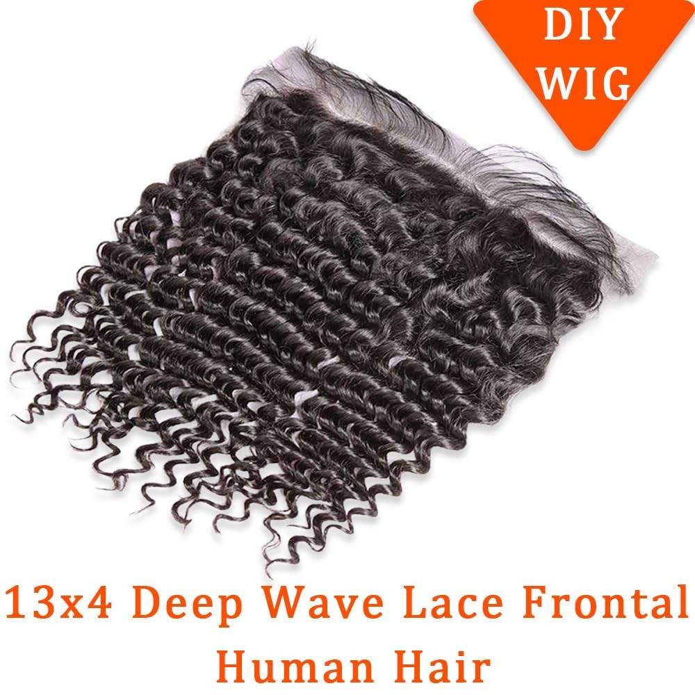 13×4 Lace Frontal Deep Wave 18 Inch 150% Density Unprocessed Brazilian Human Hai