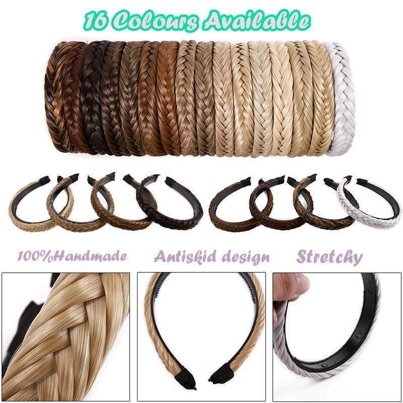 Lady Girls Braided Braiding Hair Bands Hairband Headbands for Women As Human US