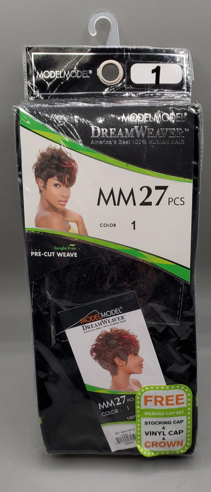 Model Model DreamWeaver 100% Human Hair MM27 PCS Color 1 Pre- Cut Weave B3
