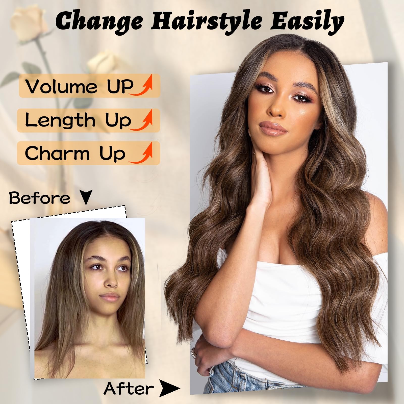 Ombre Blonde Wig 28 Inch Middle Part Wigs for Women Synthetic Hair Long Wavy …