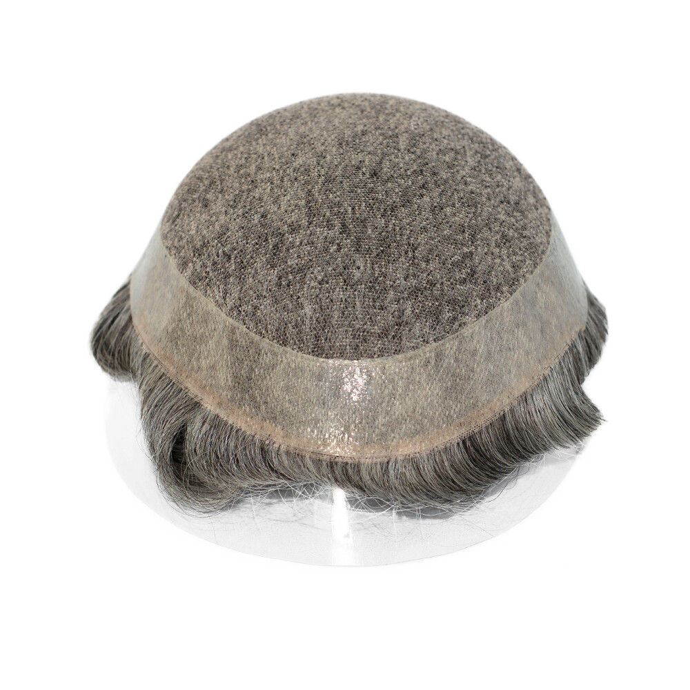 Toupee For Men Lace Indian Human Hair Replecement System Poly Coating Hairpieces