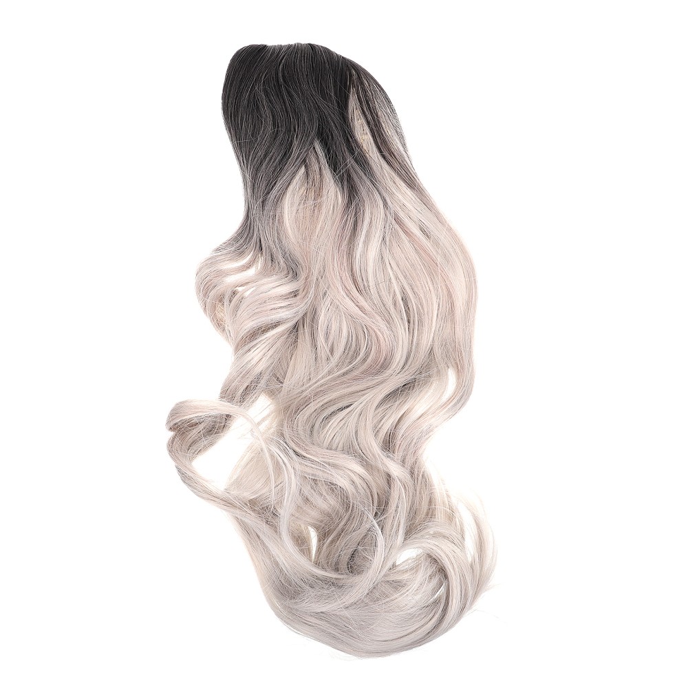 Grey Long Curly Fiber Wig Heat Resistant Fashionable Wig for Women