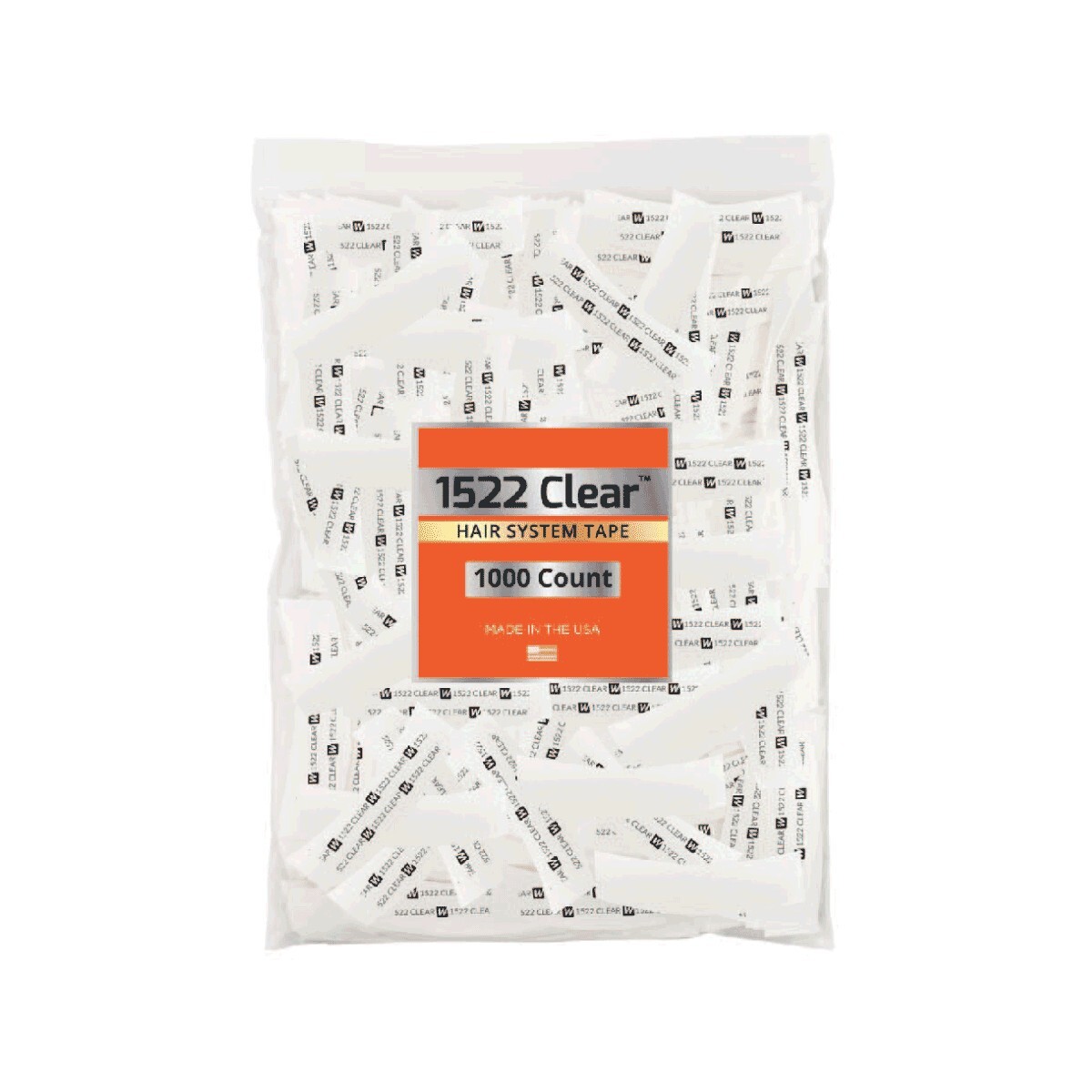 1522 Clear Adhesive Tape for hair systems wigs Shape C BULK Bag 1000 pieces