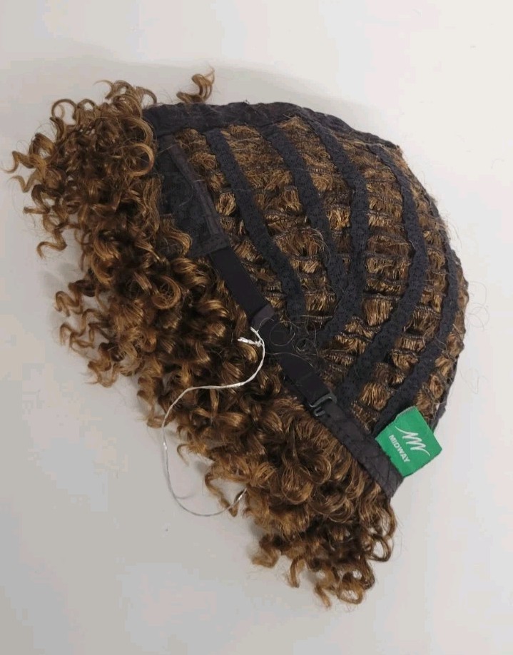 💕SEXY SHORT COILY CURLY WIG FOR BLACK WOMEN MIXED BROWN GOLD DAILY BOBBI BOSS