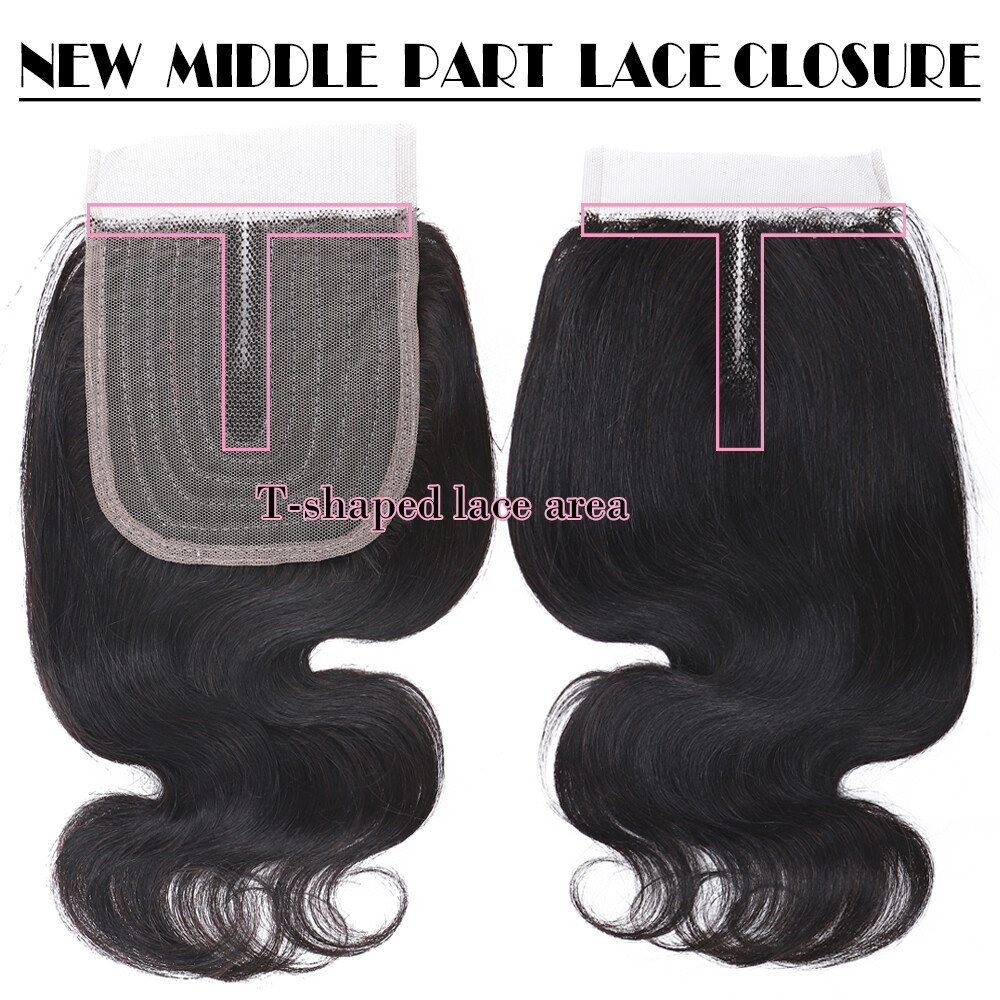 4*4 Middle Part TOP Lace Closure Malaysian 100% Virgin Human Hair Extensions USA