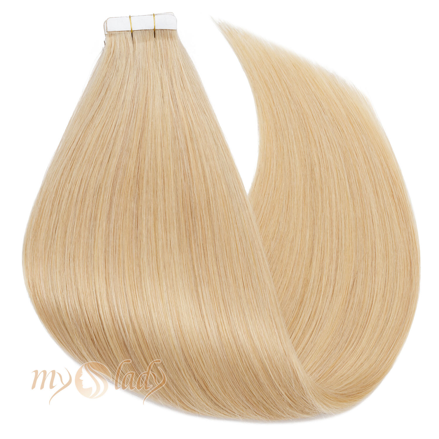 Invisible Tape In Human Hair Extensions Remy Skin Weft Full Head Blonde 10-80PCS