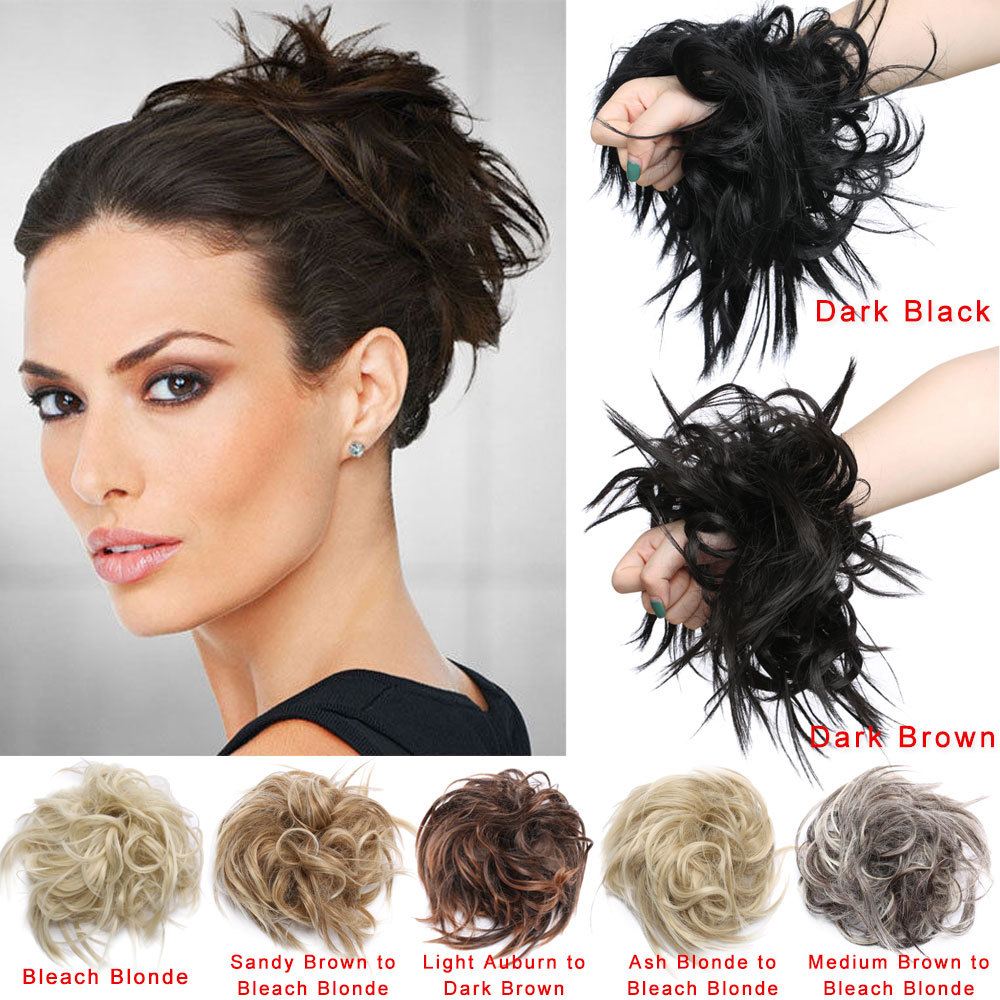 X-LARGE Thick Messy Bun Hair Piece Scrunchie Updo Hair Extension as Human BUN US