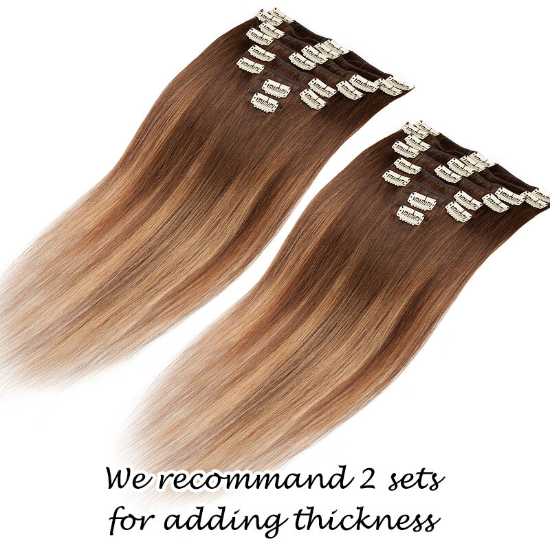CLEARANCE 100% Human Hair Extensions Clip In Real Remy Hair Full Head REMY WEAVE