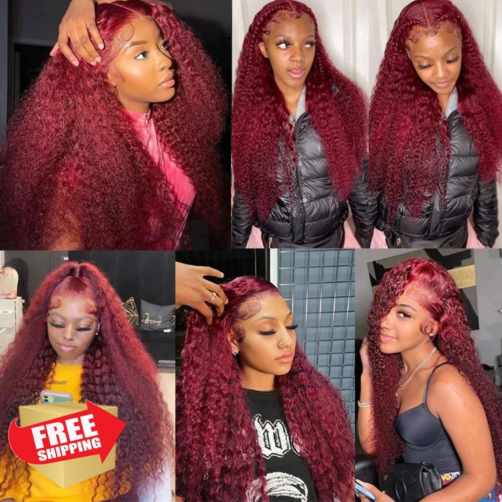 #99J Burgundy Bundles Human Hair Water Wave Bundles 12 Inch Wine Red Unproces…