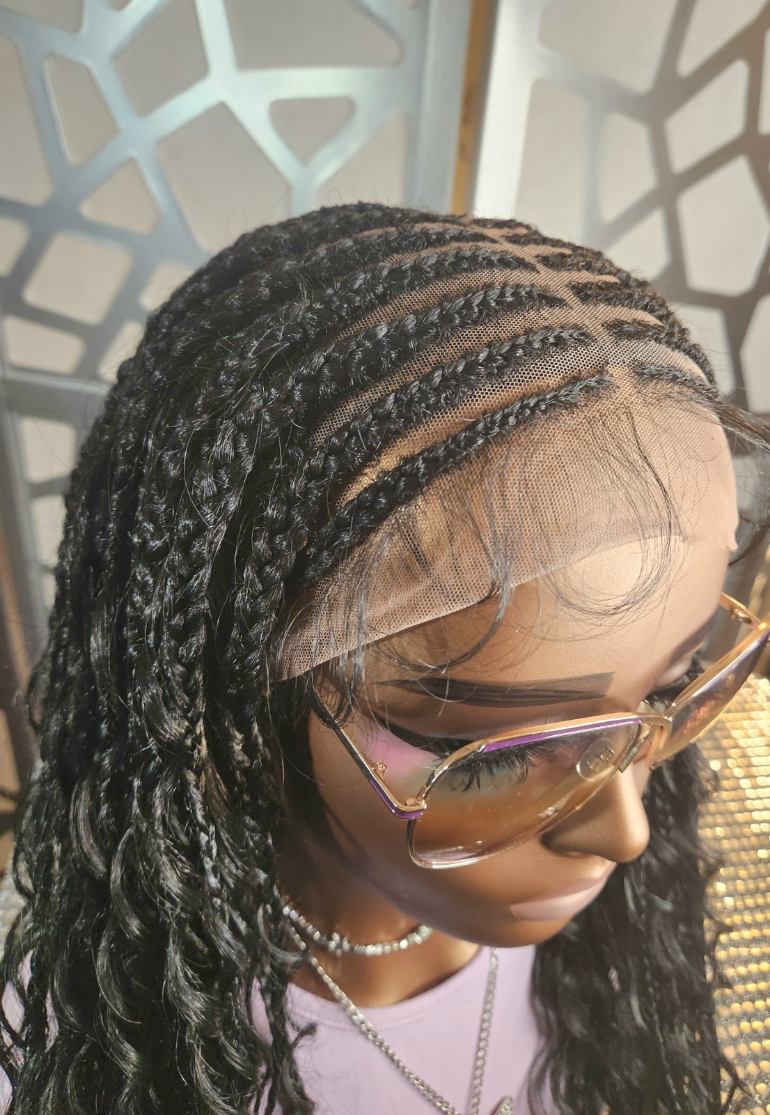 Boho Knotless Box Braids 13×6 Lace Front Curly Ends ProtectiveStyle Lightweight