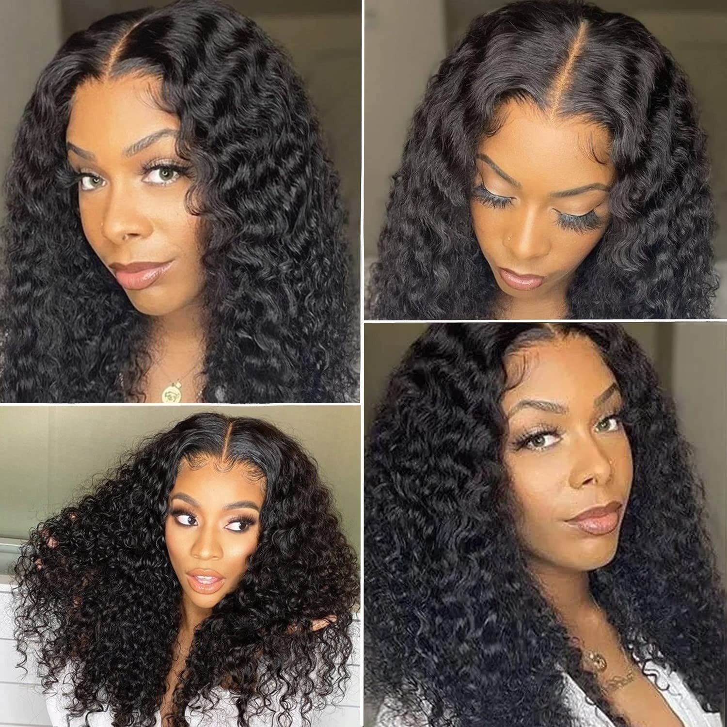 Wet and Wavy Deep Wave Lace Front Wigs Human Hair Glueless for Black Women 20…
