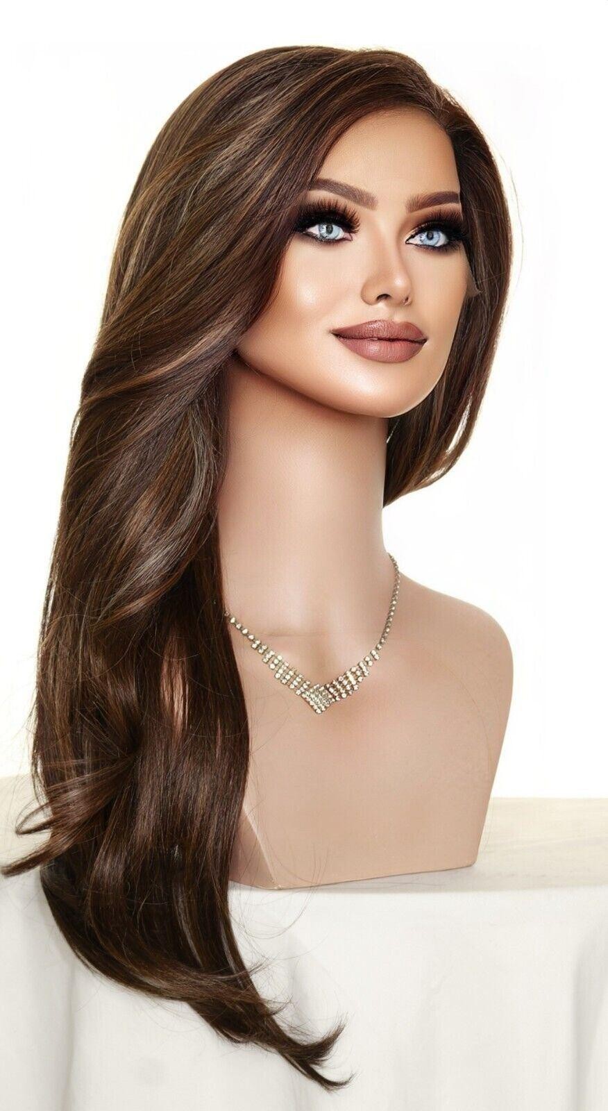 Swiss Lace Front Wig 4X4 Silk Top Handtied Heat Safe FS8.27.613 Long Thick 1229