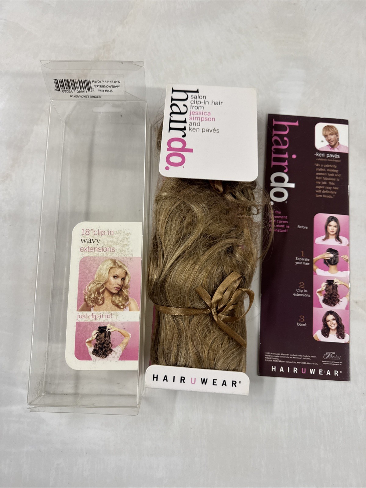 Hair Do Jessica Simpson Clip-in Wavy Extensions 18” HONEY GINGER R14/25