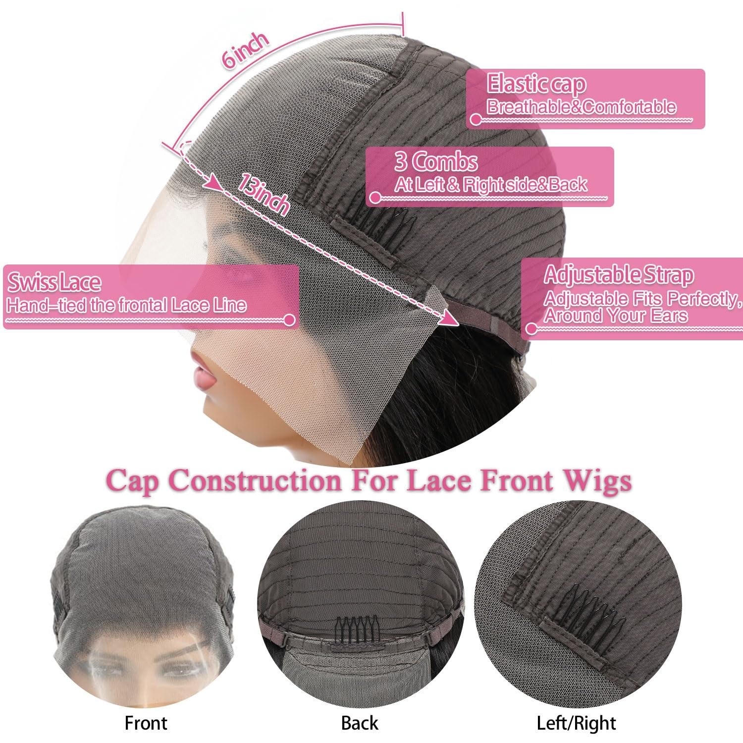 Luxury 30-Inch 13×6 Lace Front Wig – 200% Density Human Hair in Natural Black