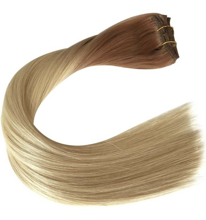 New 22″ Long Blonde 7 Pieces Clip In Hair Extensions Hair Extension