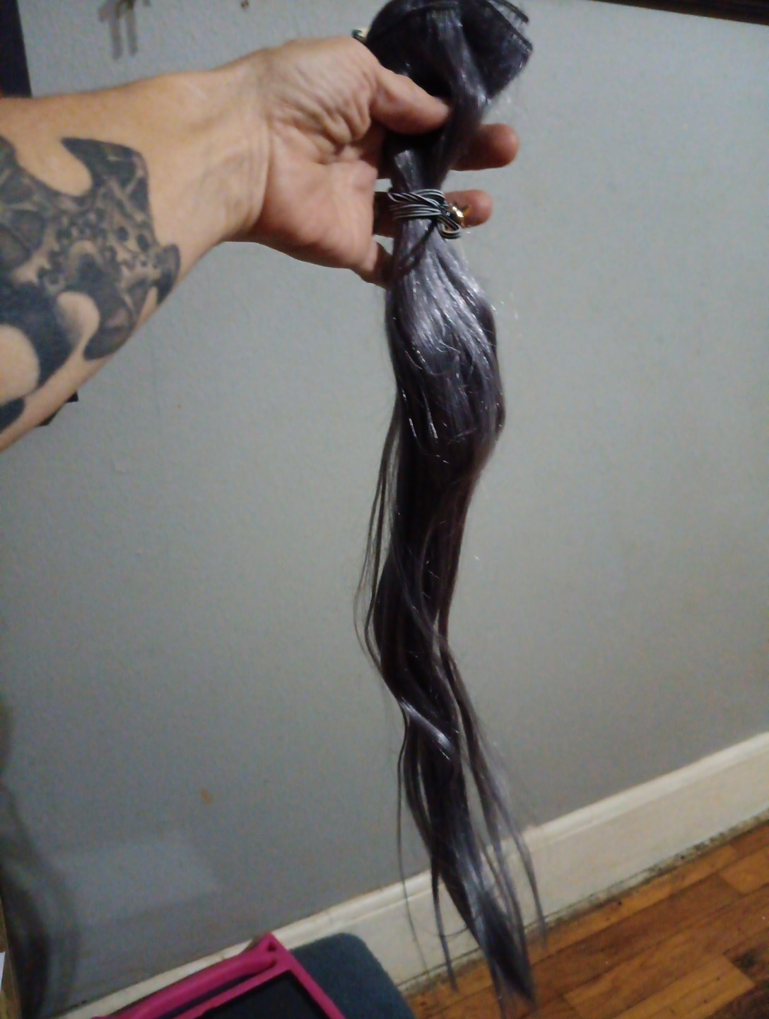 22 Inch Human Hair Grey Clip Ins 70g