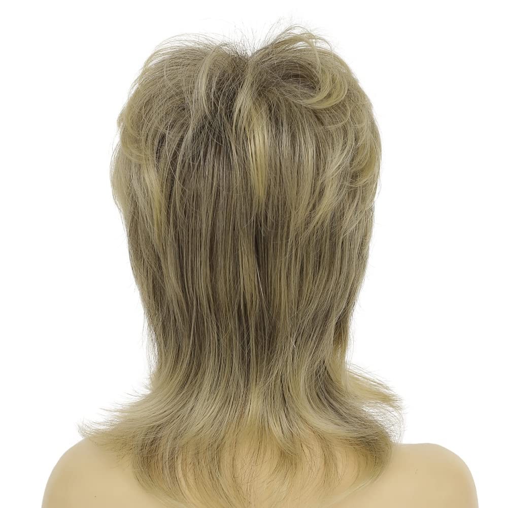 Blonde Ombre Shaggy Layered Wig Heat Resistant Synthetic Wigs for Parties Cos…
