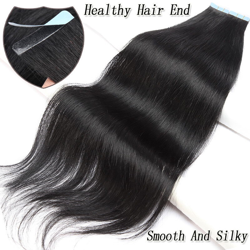 Seamless Tape in 100% Remy Human Hair Extensions 60PCS Full Head 150G Skin Weft