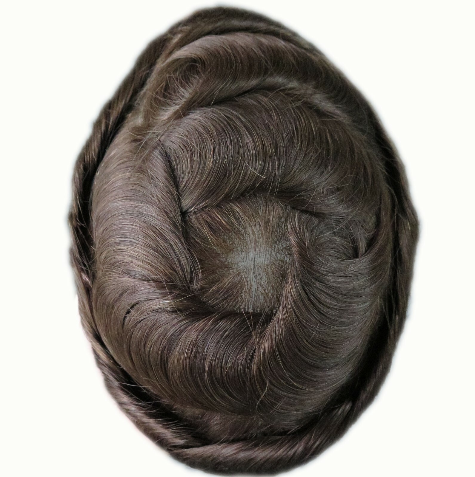 Mens Human Hair Replacement System Thin Skin V-Loop 04-05 Toupee Hairpiece #4