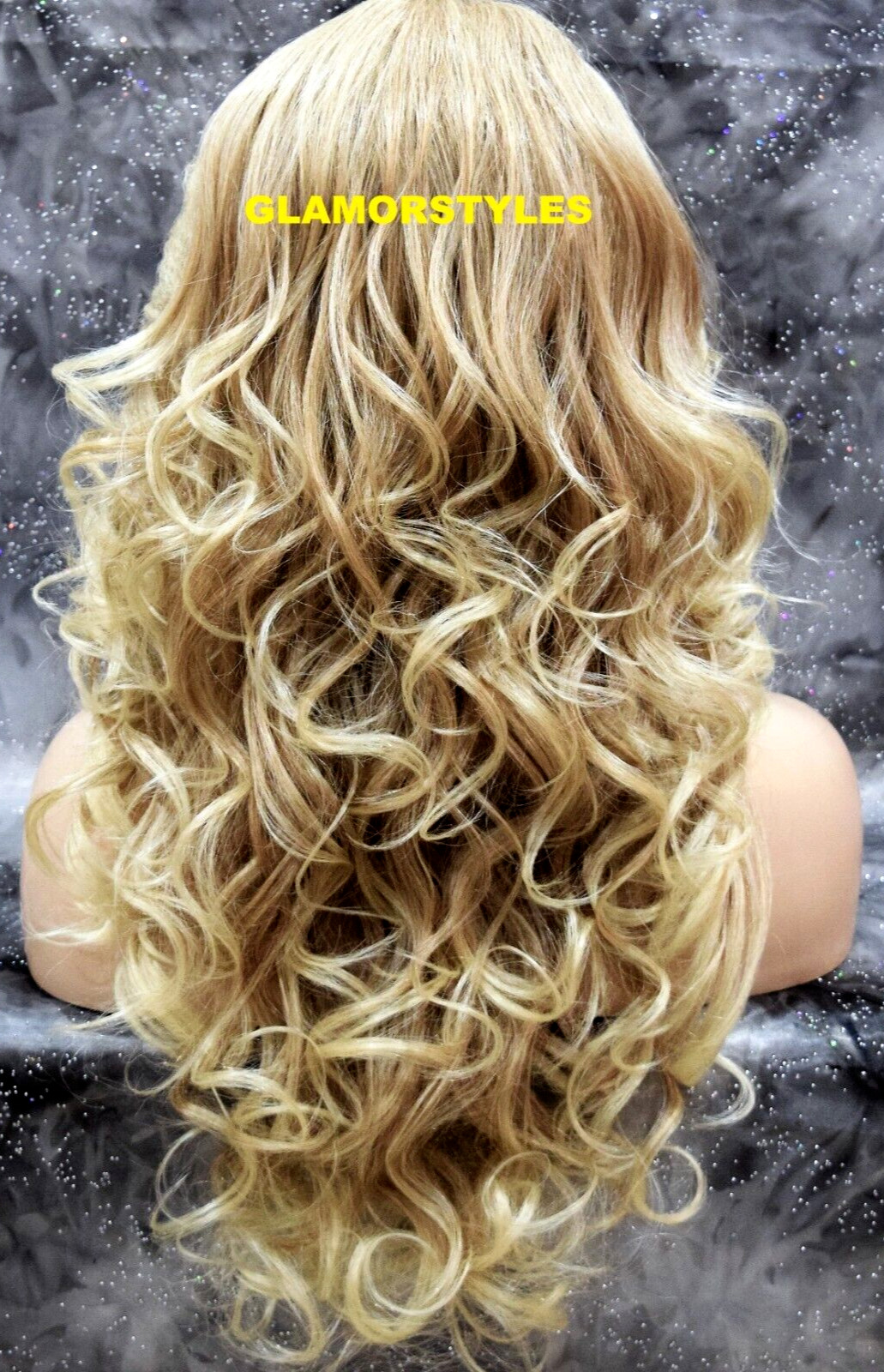 LACE FRONT FULL WIG LONG LAYERED WAVY MEDIUM BLONDE MIX HEAT OK NWT