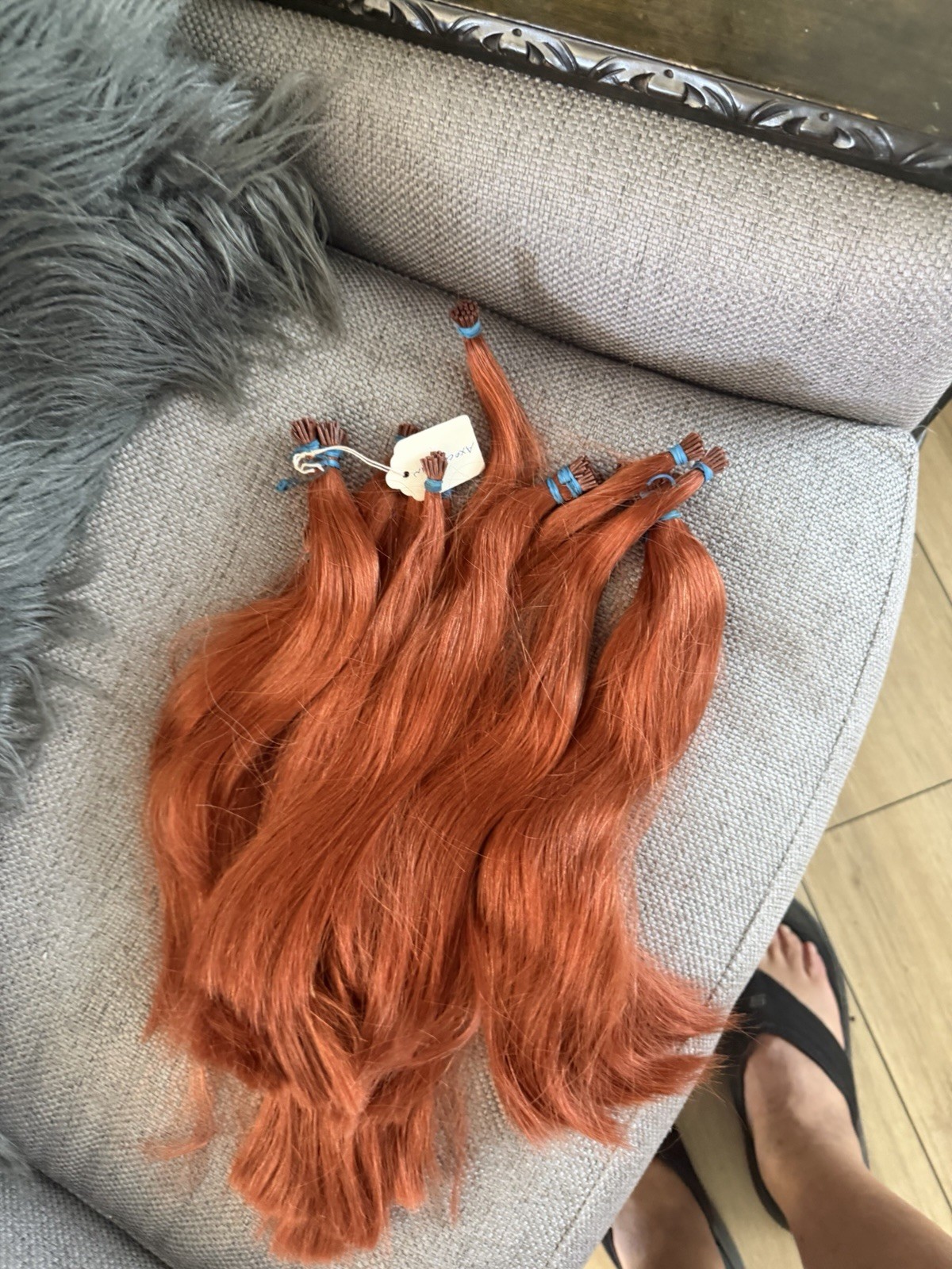 Human Hair 250gm 12” Red Orange