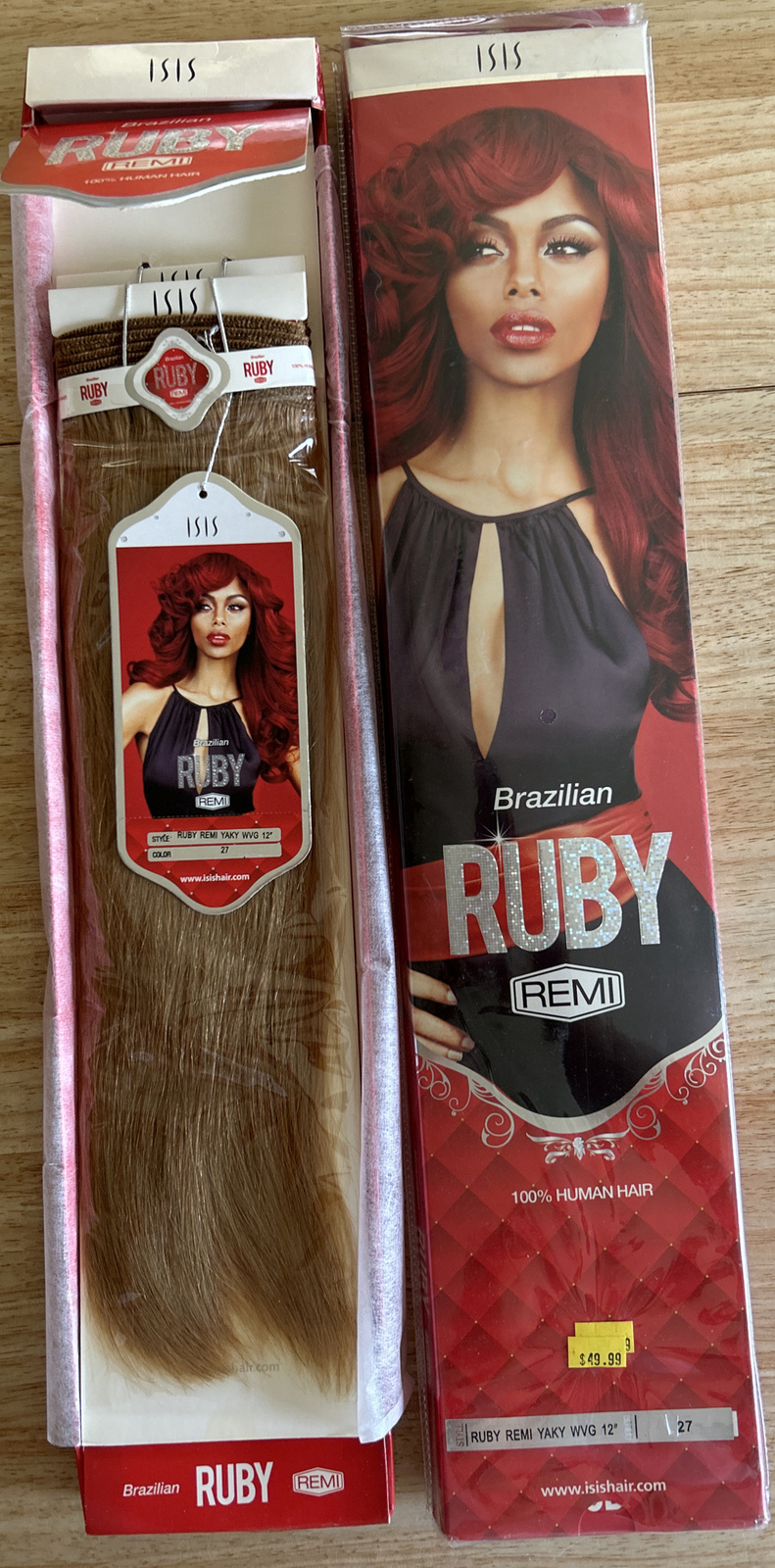 100%Human Hair Ext. Brazil Remi Straight. 12”in. Color #27. 2Packs For $65.